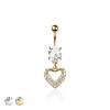 316L SURGICAL STEEL MULTI CZ HEART NON DANGLE BELLY BUTTON NAVEL RING 316L SURGICAL STEEL MULTI CZ HEART NON DANGLE BELLY BUTTON NAVEL RING